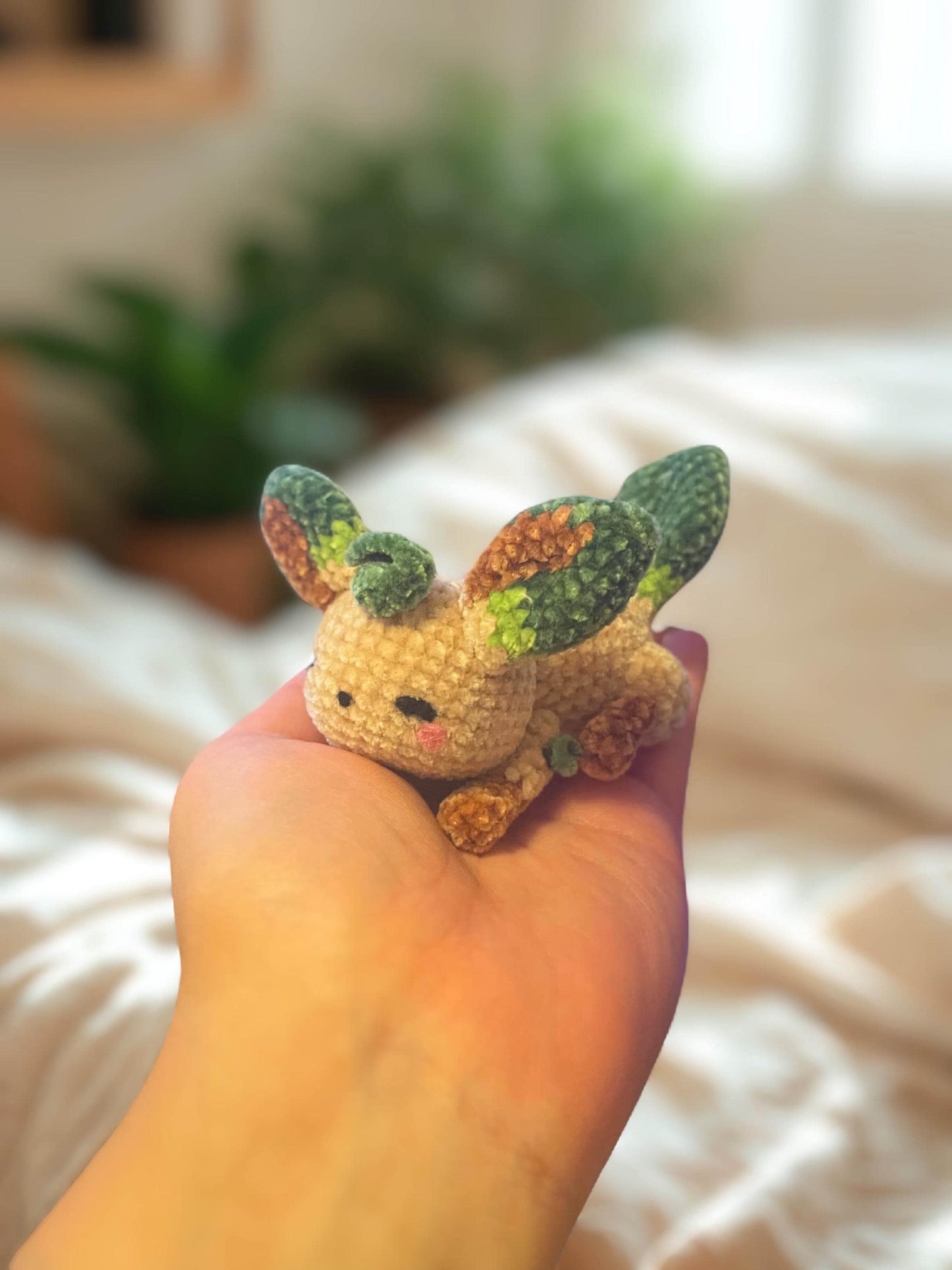 Leafy Fox Crochet Keychain