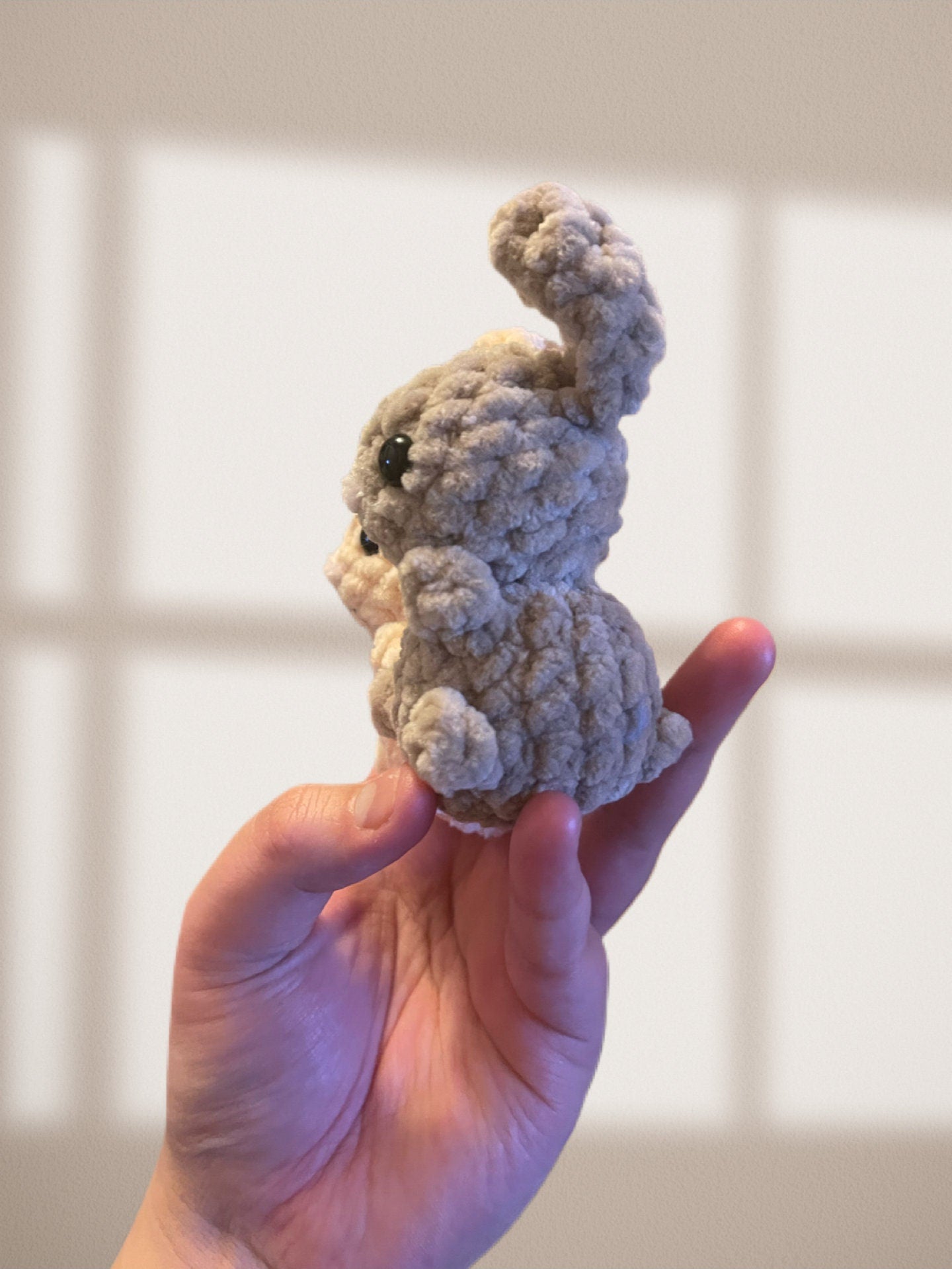 Crocheted Bunny Keychain: Handmade Plush Rabbit Keyring