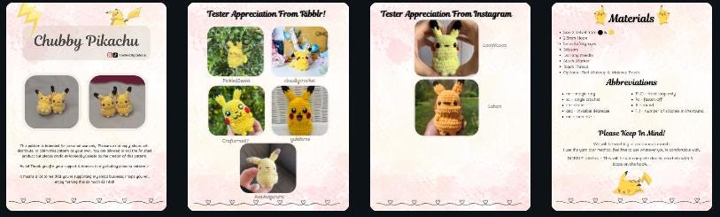 Low Sew Pikaboo Pattern PDF Crochet Pattern, Digital File Amigurumi Pattern