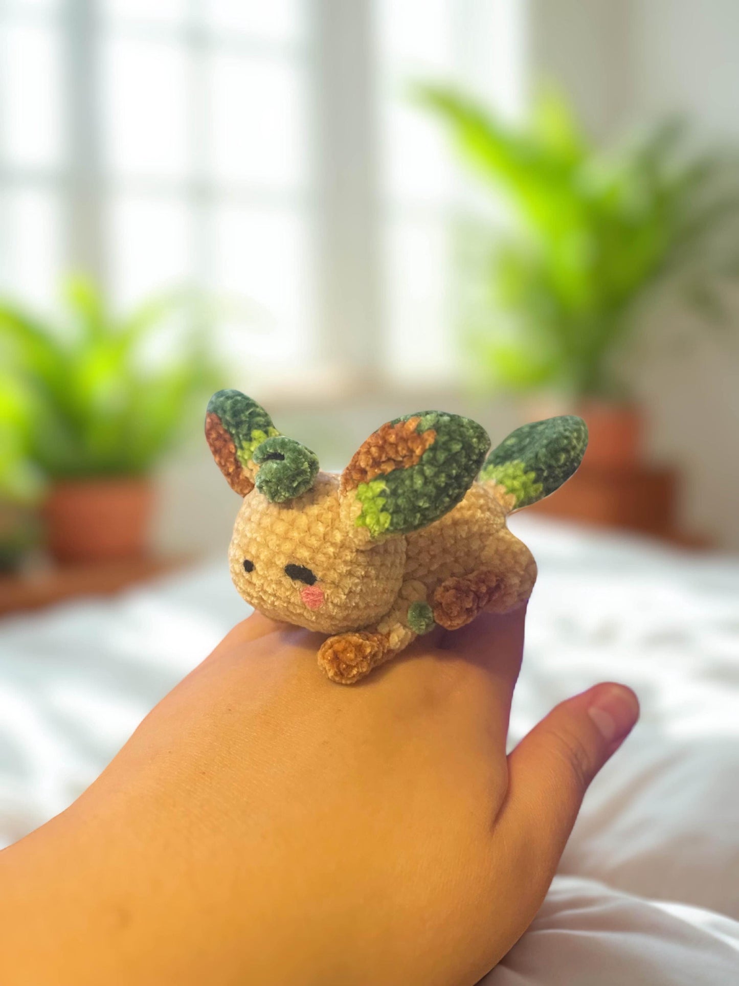 Leafy Fox Crochet Keychain