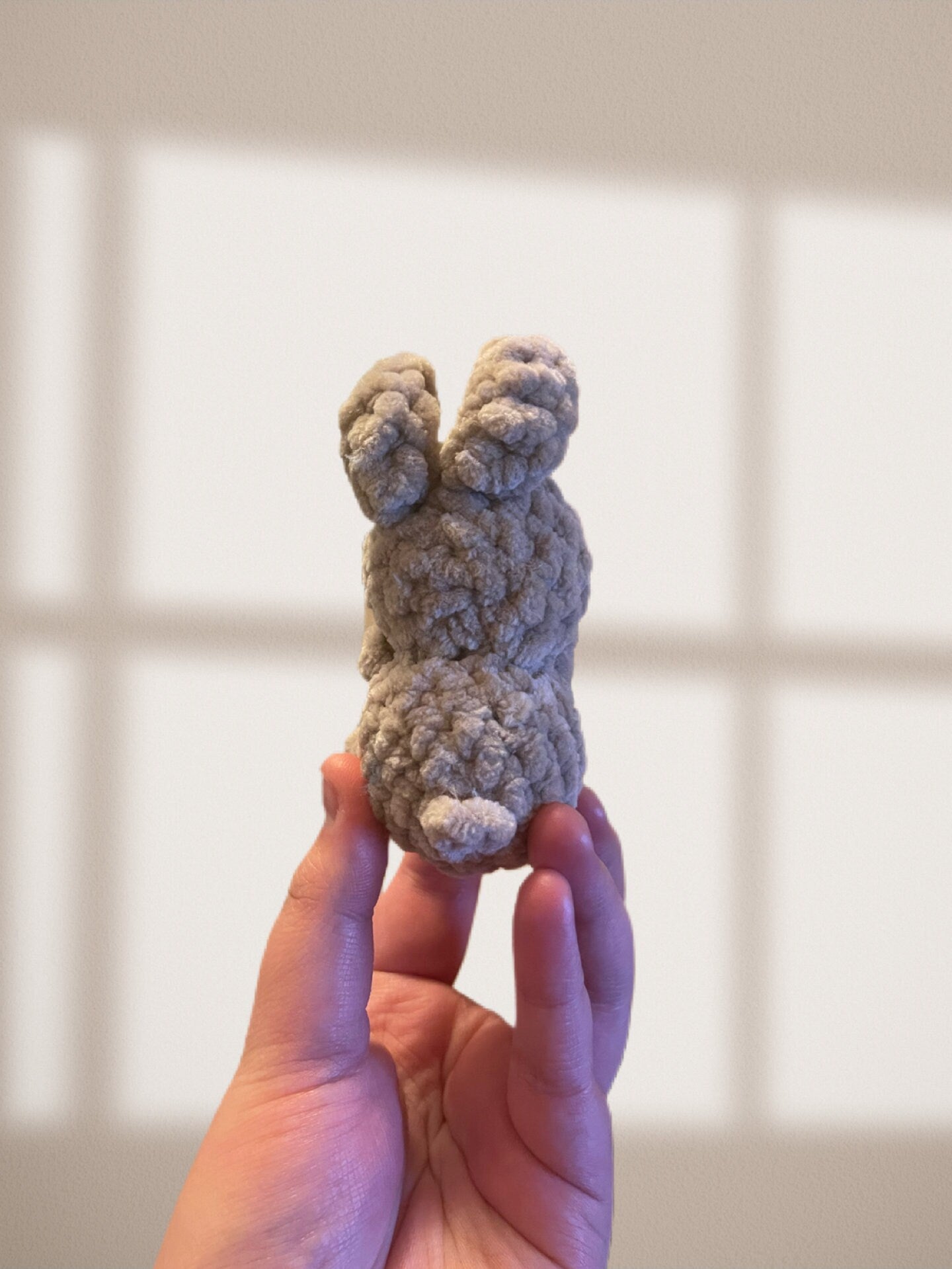 Crocheted Bunny Keychain: Handmade Plush Rabbit Keyring