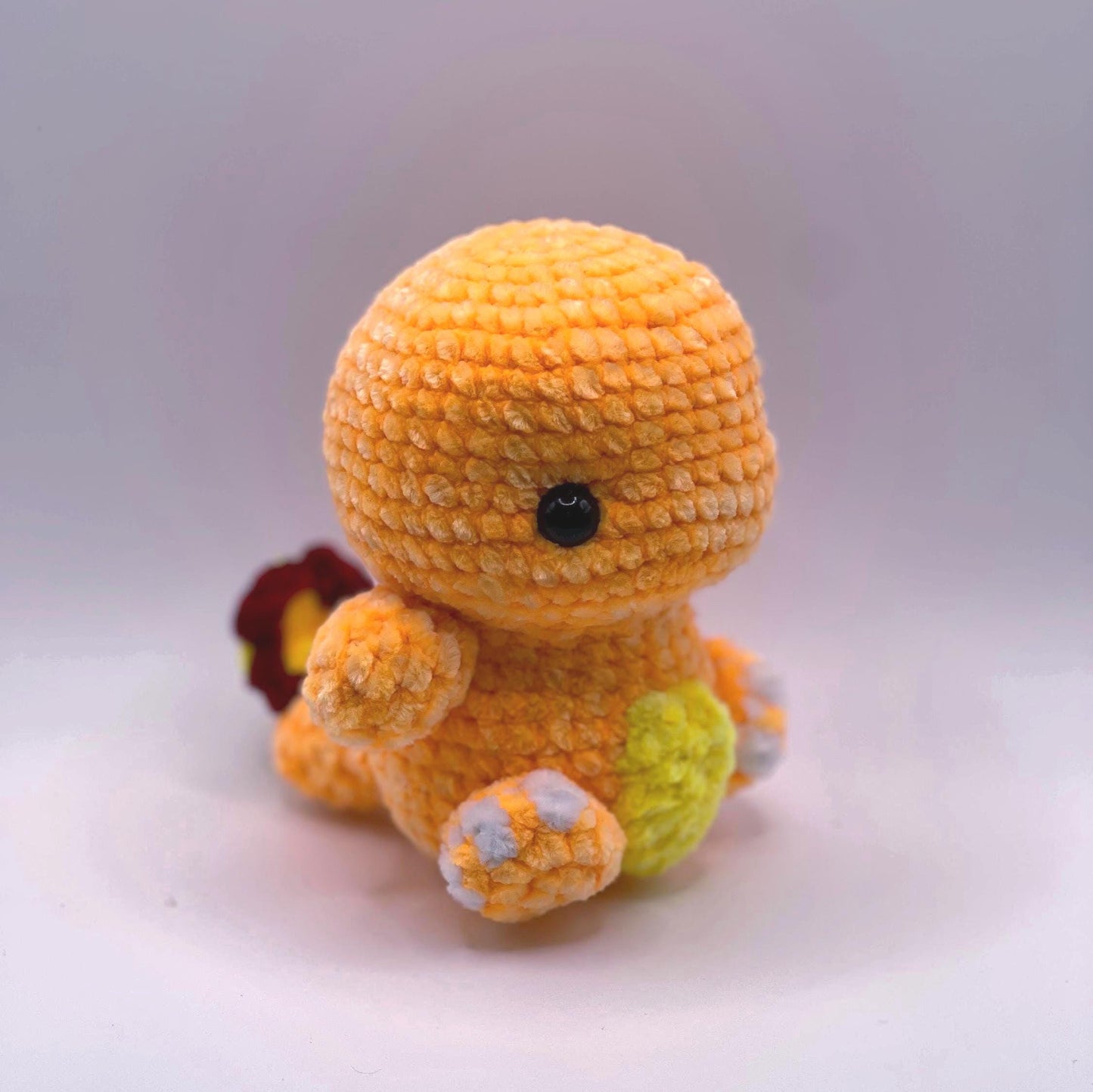 Fire Dragon Plushie, Crocheted Blazing Salamander Toy, Fire Type Starters