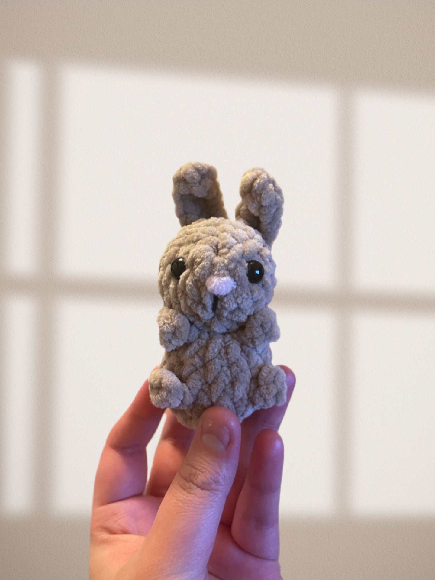 Crocheted Bunny Keychain: Handmade Plush Rabbit Keyring
