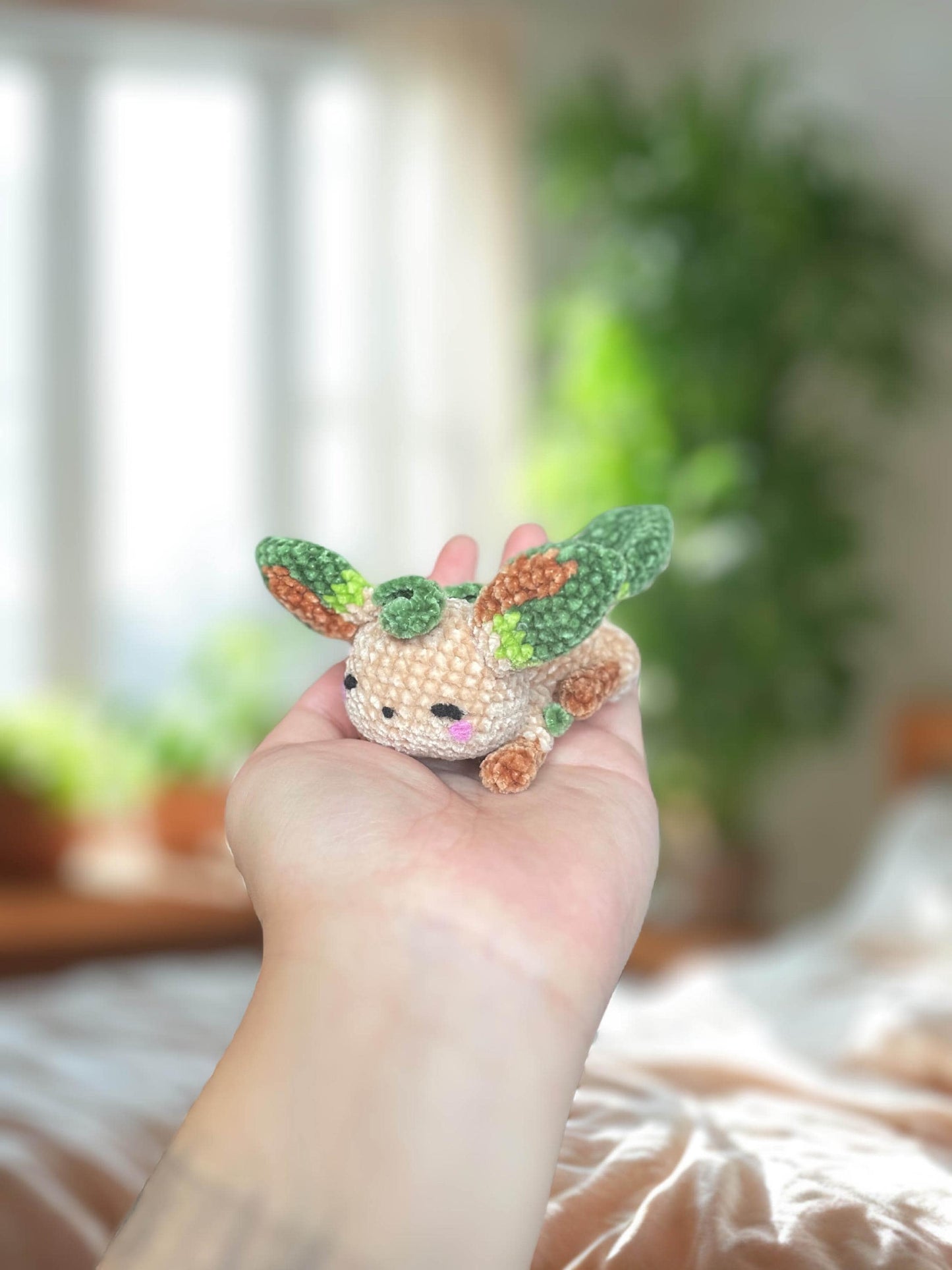 Leafy Fox Crochet Keychain