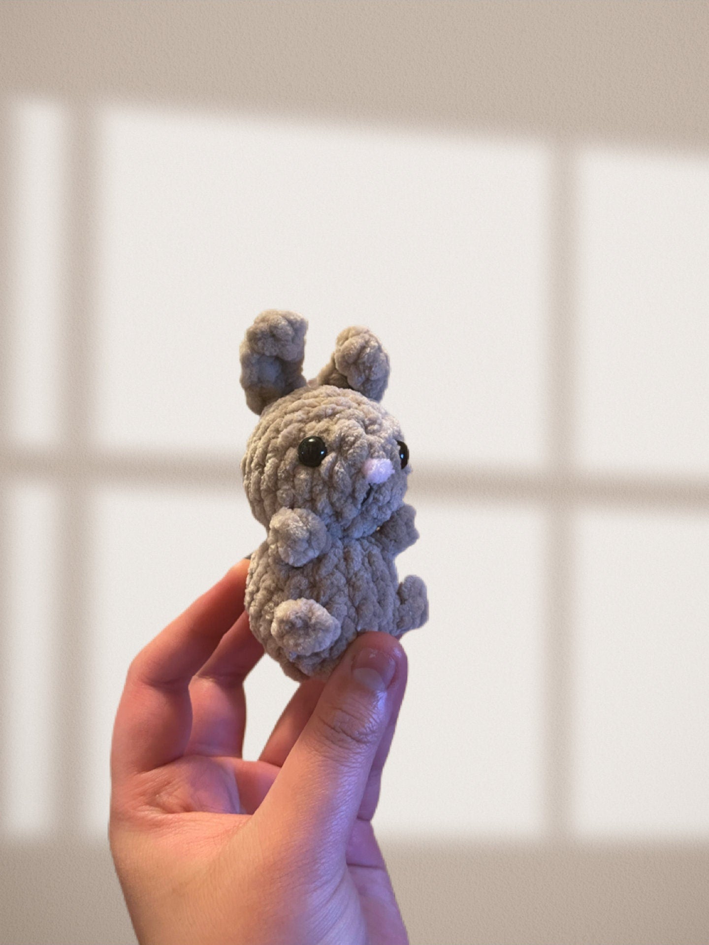 Crocheted Bunny Keychain: Handmade Plush Rabbit Keyring