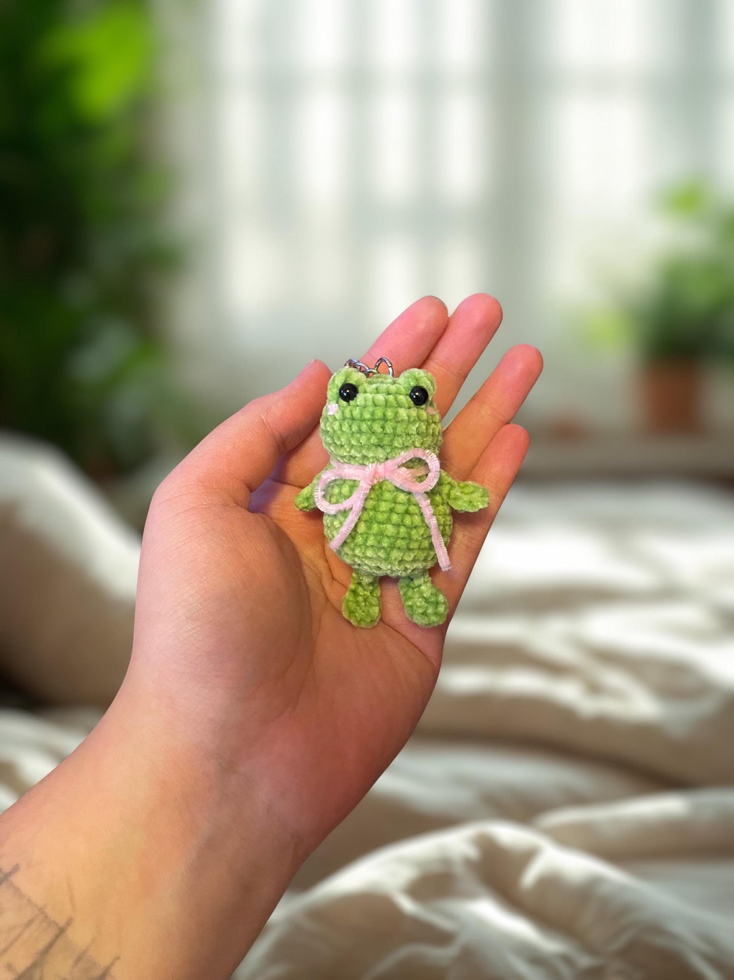 Green Froggy Keychain With Or Without A Bow